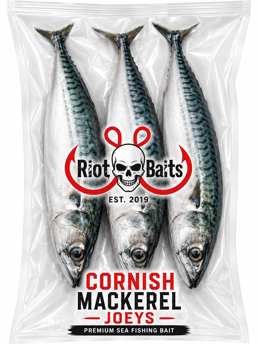 Riot Baits Cornish Mackerel Joeys frozen sea fishing bait