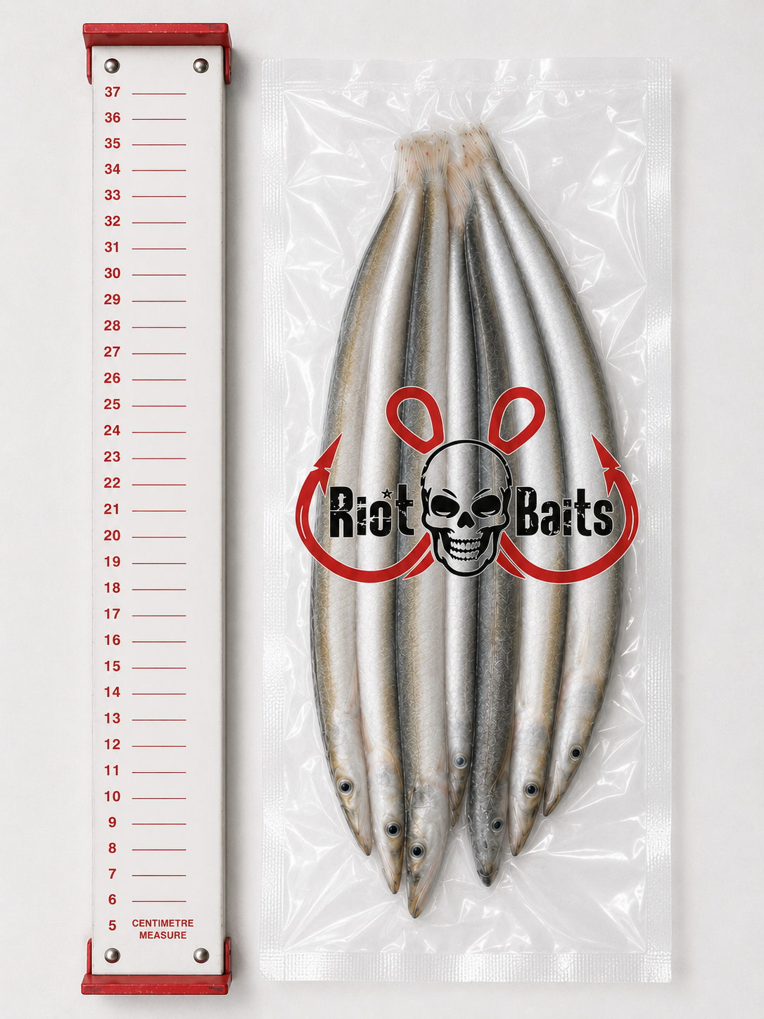 Riot Baits XL Launce frozen sea fishing bait vacuum packed